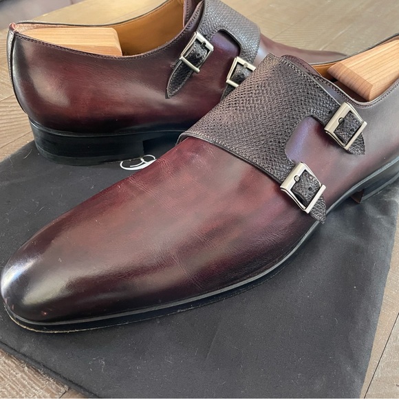 Amazing double Monk Magnanni dress shoes. Color is beautiful! - Picture 2 of 14